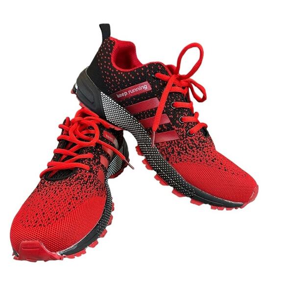KEEP Running red and black running shoes lace up Light weight eu size 43 us 9 - Picture 1 of 6